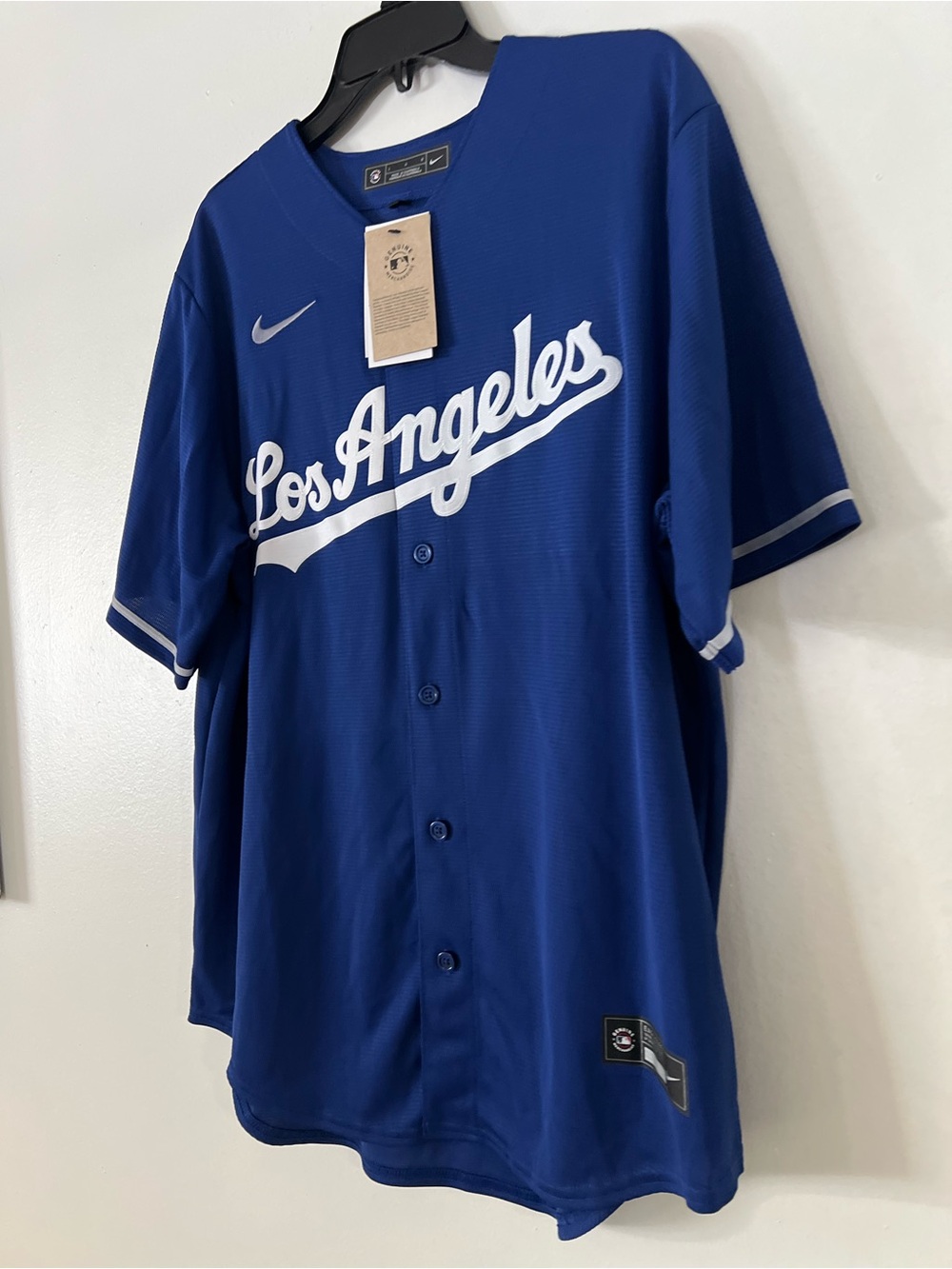 Nike Los Angeles Blue Button-Up Baseball Jersey SZ XL